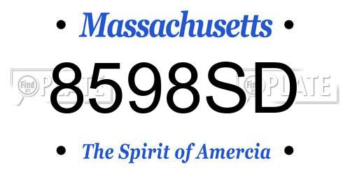 8598SD Massachusetts License Plate