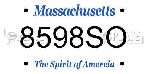 8598SO Massachusetts License Plate