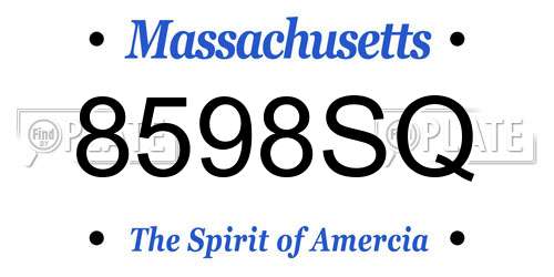8598SQ Massachusetts License Plate