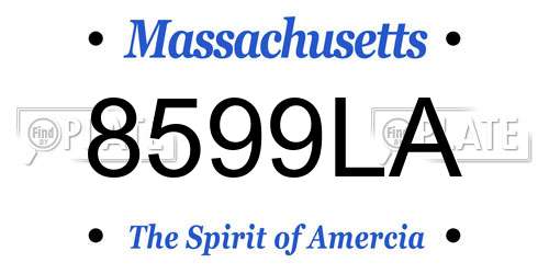 8599LA Massachusetts License Plate