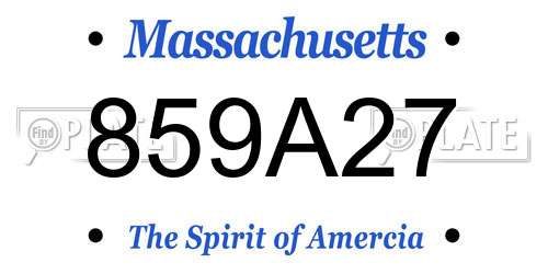 859A27 Massachusetts License Plate