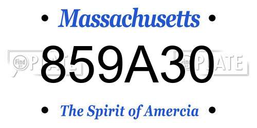 859A30 Massachusetts License Plate