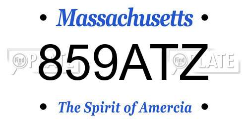 859ATZ Massachusetts License Plate