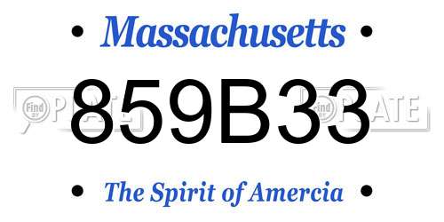 859B33 Massachusetts License Plate