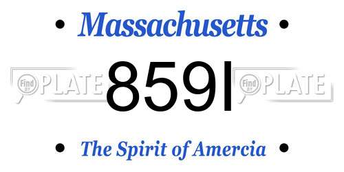 859I Massachusetts License Plate