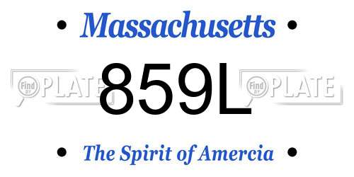 859L Massachusetts License Plate