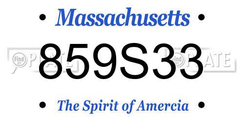 859S33 Massachusetts License Plate