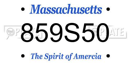 859S50 Massachusetts License Plate