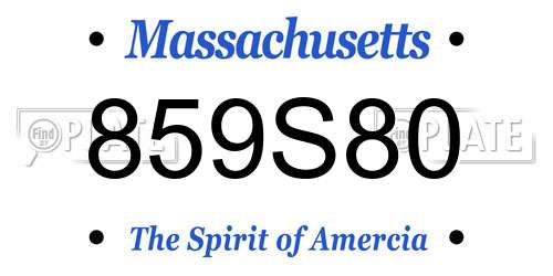 859S80 Massachusetts License Plate