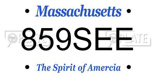 859SEE Massachusetts License Plate