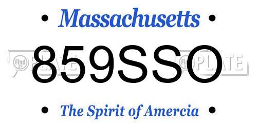 859SSO Massachusetts License Plate