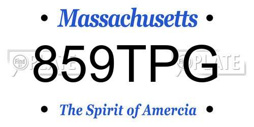859TPG Massachusetts License Plate