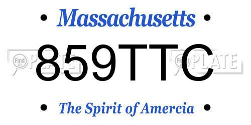 859TTC Massachusetts License Plate