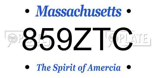 859ZTC Massachusetts License Plate