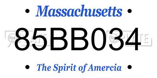 85BB034 Massachusetts License Plate