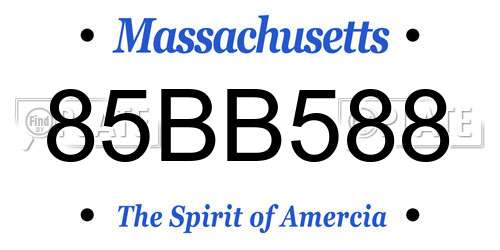 85BB588 Massachusetts License Plate