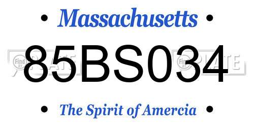 85BS034 Massachusetts License Plate