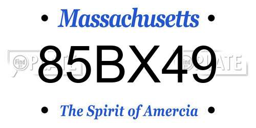 85BX49 Massachusetts License Plate