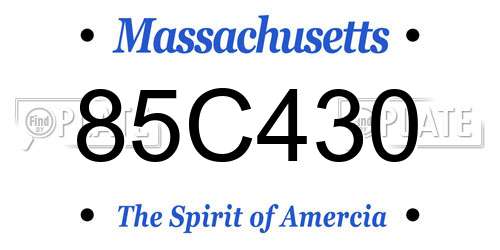 85C430 Massachusetts License Plate