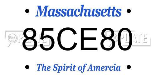 85CE80 Massachusetts License Plate