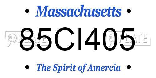 85CI405 Massachusetts License Plate