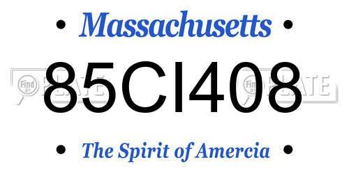 85CI408 Massachusetts License Plate