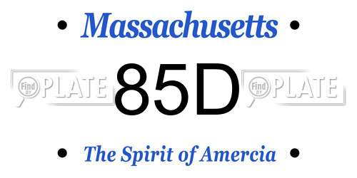 85D Massachusetts License Plate