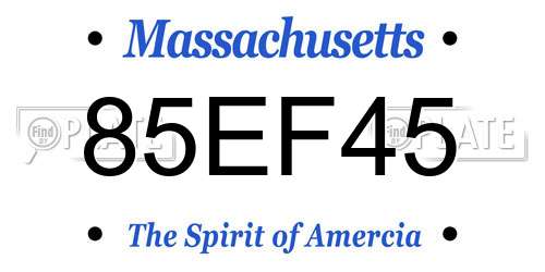 85EF45 Massachusetts License Plate