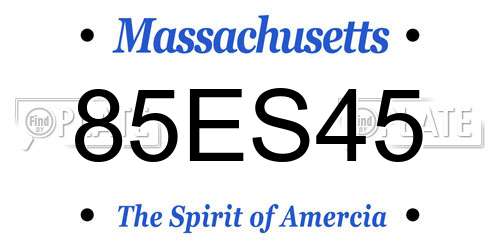 85ES45 Massachusetts License Plate