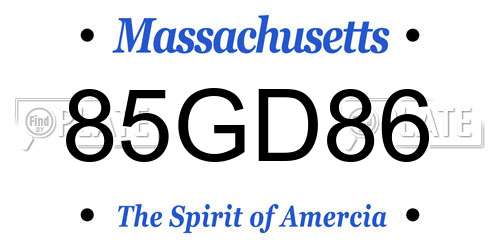 85GD86 Massachusetts License Plate