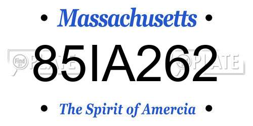 85IA262 Massachusetts License Plate