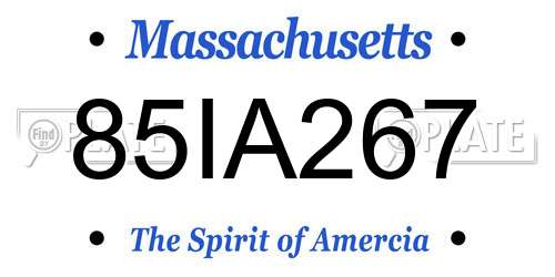 85IA267 Massachusetts License Plate