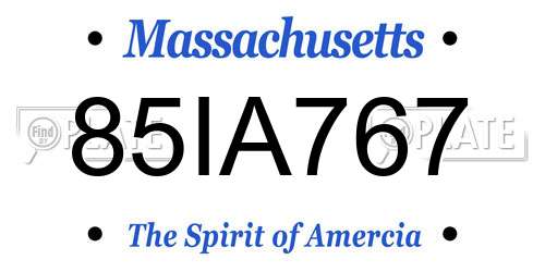 85IA767 Massachusetts License Plate