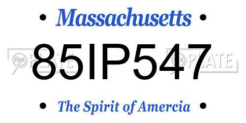 85IP547 Massachusetts License Plate