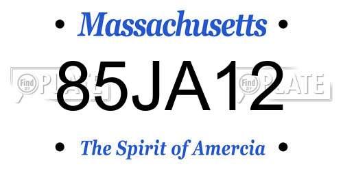 85JA12 Massachusetts License Plate