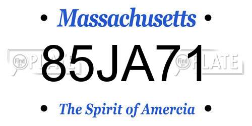 85JA71 Massachusetts License Plate