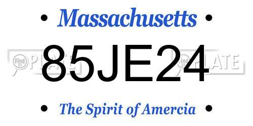 85JE24 Massachusetts License Plate