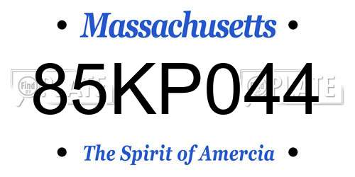 85KP044 Massachusetts License Plate