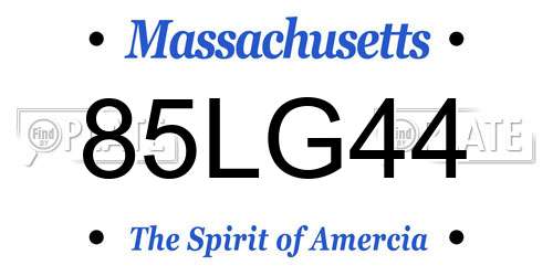 85LG44 Massachusetts License Plate