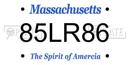 85LR86 Massachusetts License Plate
