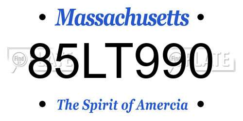 85LT990 Massachusetts License Plate