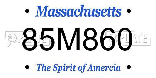 85M860 Massachusetts License Plate