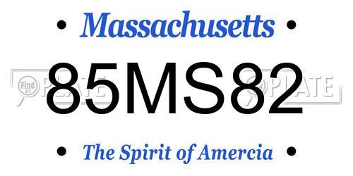 85MS82 Massachusetts License Plate