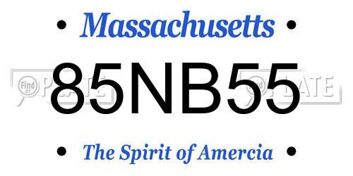 85NB55 Massachusetts License Plate