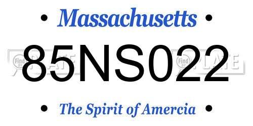 85NS022 Massachusetts License Plate