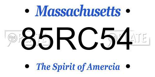 85RC54 Massachusetts License Plate