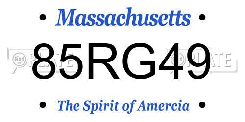 85RG49 Massachusetts License Plate