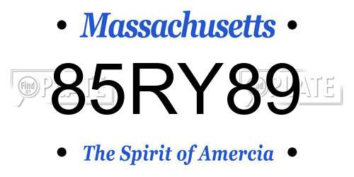 85RY89 Massachusetts License Plate