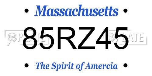 85RZ45 Massachusetts License Plate