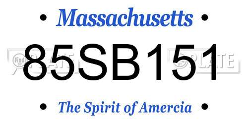 85SB151 Massachusetts License Plate